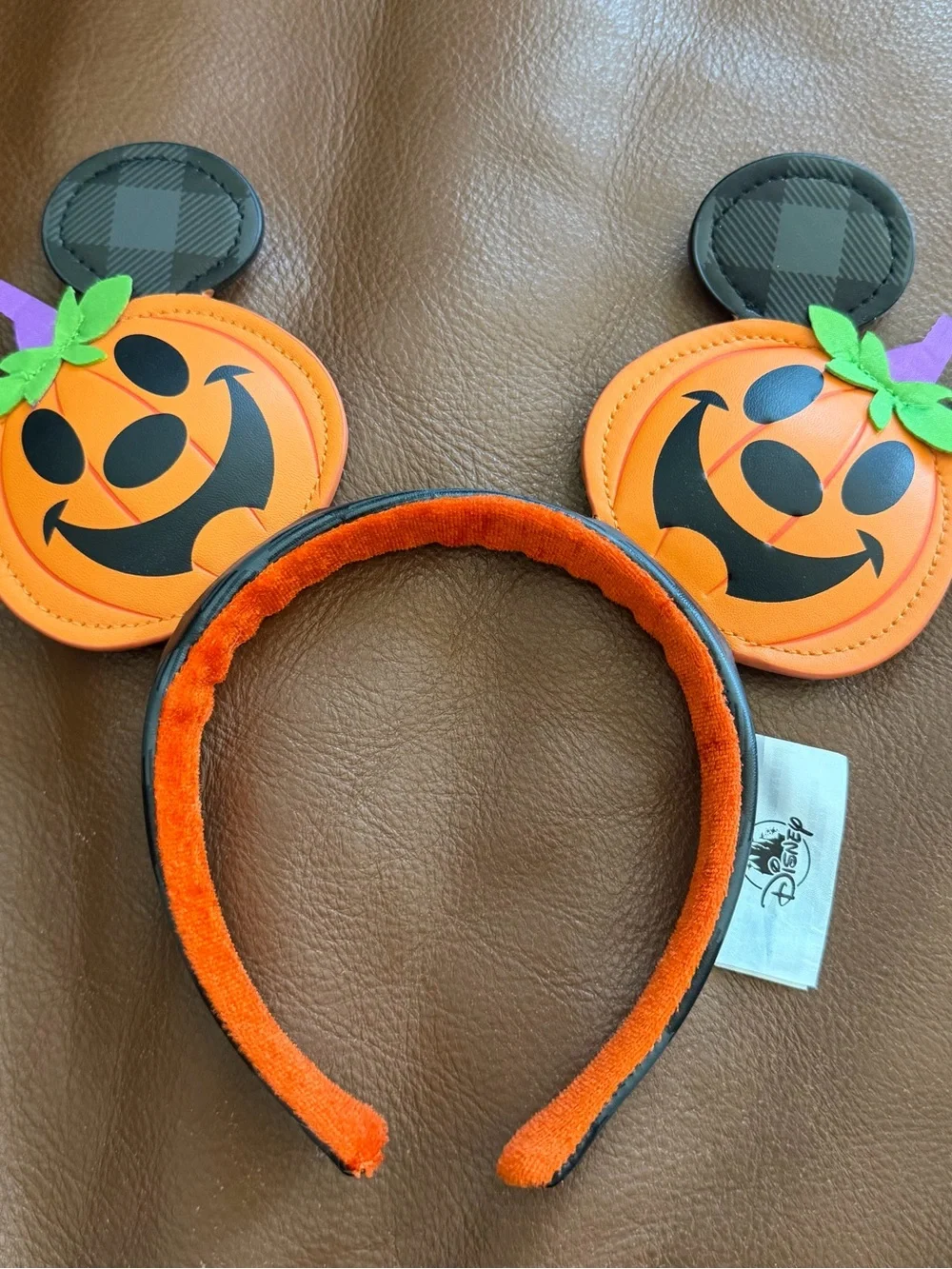 Disney Orange Pumpkin Mickey Ear Headband - Picture 1 of 2